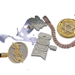 Colgante personalizado de 18 quilates de oro rosa Hip Hop VVS Moissanite con cadena helada S925 plata esterlina para hombres colgantes y dijes de moda - Product Image 1