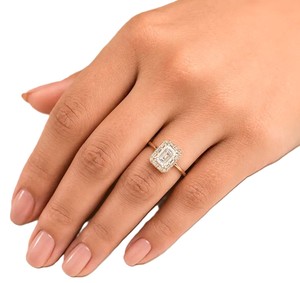 Bague de fiançailles en or massif 10K 14K 18K avec moissanite et diamant de laboratoire, certifiée IGI, couleur DEF, clarté VS-VVS, taille baguette, émeraude, ronde - Product Image 5