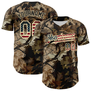Custom Camo Sublimated Baseball Jersey Full Button Breathable Polyester Short Sleeve Unisex Team Uniform Right Sleeve Logo All - Product Image 3