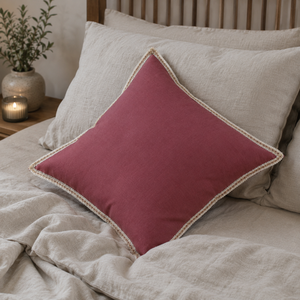Square Embroidered Leaf Pattern Cushion <b>Cover</b> Nordic Style Home Decor 100% Cotton <b>White</b> Green Plant Design - Product Image 5