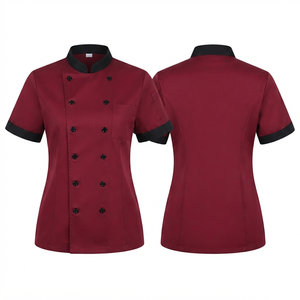 เสื้อเชฟผู้หญิง พรีเมียม ผ้าโพลีคอตตอนทวิล 240 GSM สีเหลือง ปักลายตามสั่ง พิมพ์ลายสกรีน พิมพ์ลาย DTF DTG ชุดยูนิฟอร์ม รับผลิตแบบ OEM ODM - Product Image 5