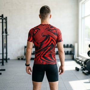 Camiseta de Compresión Deportiva para Hombre, Manga Corta, Personalizada, para Fitness, Running, Gimnasio, Ropa Deportiva - Product Image 2