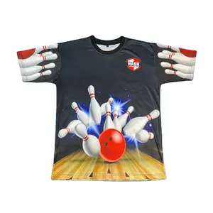 Vente en gros Offre Spéciale Maillot de bowling personnalisé sublimé Chemises de bowling d'équipe bon marché Impression par sublimation OEM Spandex Logo Article Délai