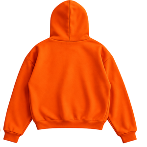 เสื้อฮู้ดดี้โอเวอร์ไซส์สีส้มประดับคริสตัลลายแมงมุม ผ้าฝ้าย 100% หนัก 380 กรัม ผ้าฟลีซถัก สไตล์สตรีทแวร์สำหรับฤดูหนาว - Product Image 2