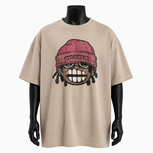 เสื้อยืดคอตตอนโอเวอร์ไซส์ผู้ชายราคาถูก คอกลม แขนสั้น พิมพ์ลาย ดีไซน์แผง ผ้าหนา - Product Image 1