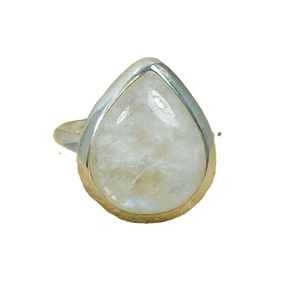 92.5 Sterling Silver Rose Gold Plated Men's <b>Rings</b> with Bezel Setting and Claw Setting Natural Fancy White Rainbow Moonstone-Gift - Product Image 1