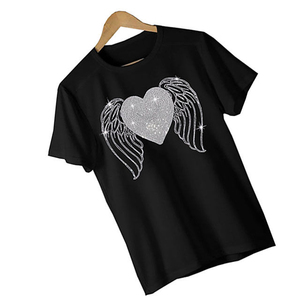 Camiseta de Manga Corta para Mujer, Negra, Estilo Urbano, Ecológica, 100% Algodón, Cuello Redondo, Informal - Product Image 2