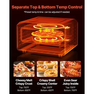 Smart da 12 pollici piano cottura elettrico per Pizza interna 5 preset Touchscreen 750 °F Max Temp 2 minuti cottura rapida Pizza croccante sottile - Product Image 4