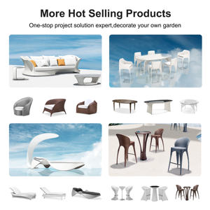 Tavoli e sedie all'aperto impermeabili e resistenti stile francese sedie da giardino con tavoli rotondi per eventi di festa - Product Image 6