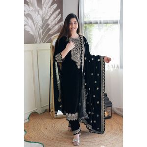 Hermosos pantalones de traje de fiesta para mujer con Conjunto elegante de Top y Dupatta - Product Image 2