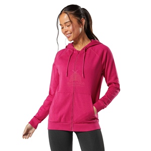 Sweat à capuche décontracté surdimensionné pour femme, personnalisé 2025, 480 GSM, 100% coton, poids lourd, coupe-vent, respirant, fermeture éclair sur le devant, en polaire - Product Image 4