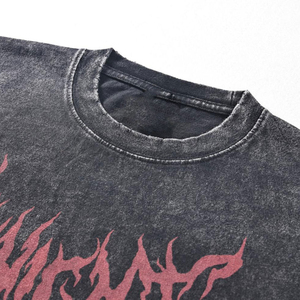 เสื้อยืดโอเวอร์ไซส์สีดำสำหรับผู้ชาย พิมพ์ลายตัวละคร Chainsaw Man สไตล์สตรีท คอกลม แขนสั้น ผ้าเจอร์ซีย์คอตตอน - Product Image 3