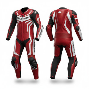 Traje de Motociclista de Cuero Hecho a Medida |   Equipo de Protección Contra Impactos de Alta Velocidad |   Traje de Cuero Vacuno de Primera Calidad Teñido en Tambor de 1.3 mm - Product Image 3