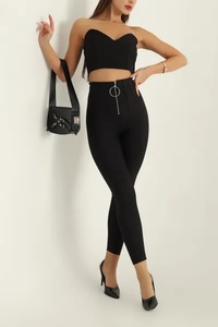 EVERGLOW Leggings de yoga et de fitness taille haute fins avec logo personnalisé, sans couture frontale, en molleton 100% coton antibactérien - Product Image 5