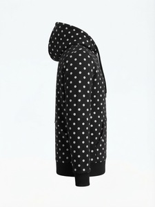 เสื้อฮู้ดซิปมีลายจุดสีดำ ผ้าฟลีซ ทรงปกติ สไตล์ลำลอง สตรีทแวร์ - Product Image 2