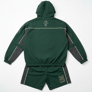 TOP CUSTOM High-quality streetwear <b>shorts</b> and hooded jacket set, 2026customized with zipper, lightweight and breathable. - Product Image 1