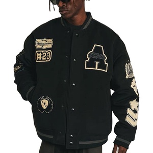 Chaqueta Universitaria de Béisbol Personalizada 2025 con Mangas de Cuero y Logotipo Bordado en Chenilla, Venta al por Mayor, MOQ Bajo, Buen Precio - Product Image 1