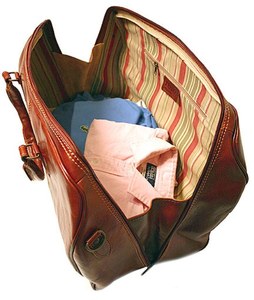 กระเป๋าเดินทาง Duffel หนังแท้-สีน้ำตาล - Product Image 3