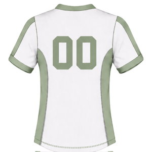 Maillot de rugby vert sauge blanc à manches courtes et col en V, uniforme d'équipe personnalisé, respirant, pour l'entraînement, vêtements de sport athlétiques, chemise de performance - Product Image 2
