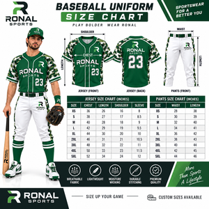RONAL SPORTS Baseball Uniform <b>Men's</b> <b>Camouflage</b> Green White Jersey <b>Pants</b> Set Moisture Wicking Short Sleeve All Seasons - Product Image 6