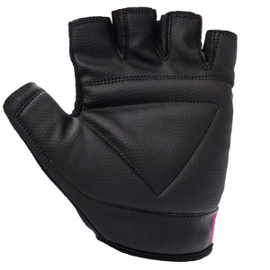 Half Finger Weight Lifting Gloves Black Pink PU Material Non <b>Slip</b> Gym Fitness Unisex Pull On Style - Product Image 2