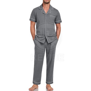 Pyjama Confortable pour Homme en Coton Doux, Tenue de Nuit Respirante, Coupe Décontractée - Product Image 3
