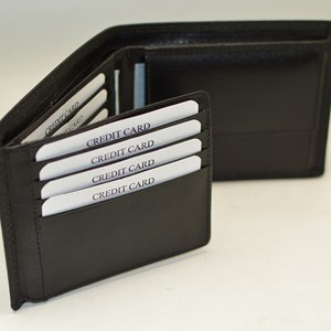 Portefeuille Homme en Cuir Véritable Saffiano à Trois Volets, Fermeture Ouverte, Anti-RFID, Porte-Cartes de Crédit Tendance avec Fenêtre d'Identité - Product Image 3