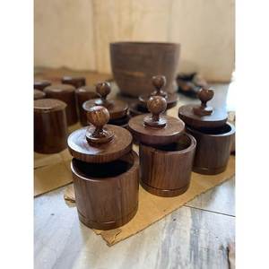 Rustic Wooden Eco-Friendly Storage Container Lid Handmade Wood Canister Tea Coffee <b>Sugar</b> Grain Spice Food Kitchen Organizer - Product Image 6