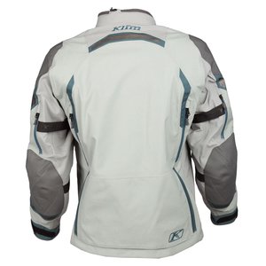 Blouson de moto pour homme, manches longues, imperméable, respirant, toutes saisons, pour l'aventure, gris bleu, dos en maille - Product Image 2