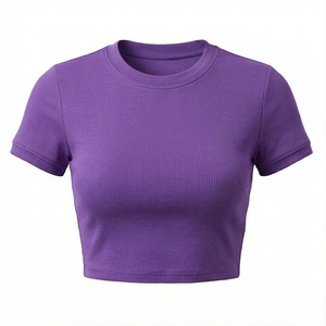T-shirts courts personnalisés pour femmes, manches courtes, coupe classique, tissu satiné en polyester, haute qualité, élégant, mode boutique, fitness - Product Image 1