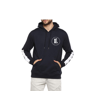 Wholesale Custom Plain Cotton Navy Blue Side <b>White</b> <b>Panel</b> High Quality Hoodies for Men - Product Image 1