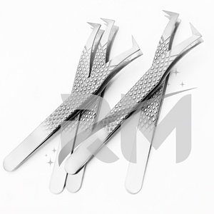 Pince à épiler RMI 90 degrés à pointe de volume haute précision en acier inoxydable durable pour extensions de cils, pointes anti-magnétiques, longueur 10 mm - Product Image 5