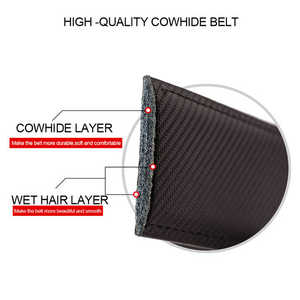 Cinturón Reversible para Hombre con Patrón de Fibra de Carbono, Hebilla de Cierre Automático, Estilo Casual, Negro y Gris con Forro Interior Rojo - Product Image 2