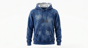 <b>Men</b> Solid Oversized Winter Acid Wash Hooded Fleece Pullover Hoodie Vintage Streetwear with Pocket - Product Image 1