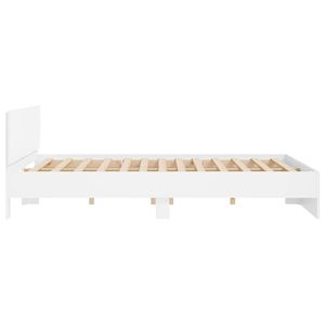 Cadre de lit en bois d'ingénierie blanc 54 x 74 pouces avec tête de lit, lits en bois - Product Image 6