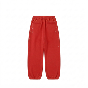Pantalones Deportivos para Mujer, 320 GSM, Felpa de Algodón Premium, Rojos, con Estampado Personalizado, Serigrafía, Pedrería y Logotipo Bordado - Product Image 1