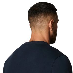 Mens <b>Navy</b> Blue Crewneck Sweatshirt Casual Fleece Pullover Long Sleeve Athletic Winter Streetwear <b>Top</b> Polyester/Cotton Windproof - Product Image 4