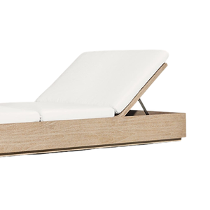 Modern Minimalist Sun Lounger Teak Wood Durable Platform Base Adjustable <b>Backrest</b> Outdoor Poolside Furniture Resort Customized - Product Image 5