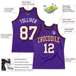 Camiseta de Baloncesto Personalizada Morada, Uniforme de Equipo Personalizado, Camiseta sin Mangas de Malla de Secado Rápido para Hombres y Niños - Product Image 2