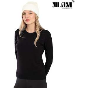 High Quality Women's for Cream <b>Slouchy</b> <b>Beanie</b> <b>Hat</b> Fashionable Woolen Cotton Autumn Beach Scene Print Free Size - Product Image 1