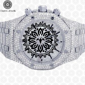 Charm_Jewells Men's Luxury Stainless Steel Watch 43mm Round Case Analog Quartz <b>Chronograph</b> Sapphire Crystal Dial Folding Clasp - Product Image 5