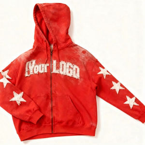 Sweat à capuche anti-décoloration 480 GSM avec patch brodé personnalisé – Streetwear en coton premium surdimensionné et vieilli - Product Image 4