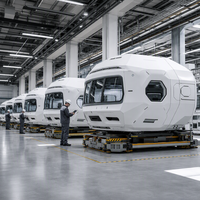 Maison capsule spatiale préfabriquée moderne de luxe, villa futuriste extensible pour les éco-resorts et le glamping
