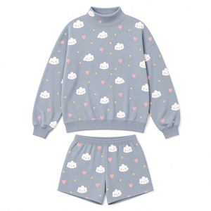 Ensemble deux pièces respirant coupe oversize pour femme : Sweat-shirt col montant personnalisé et short assorti - Product Image 1