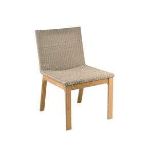 Silla de Comedor Moderna para Exteriores de Madera de Teca con Asiento y Respaldo de Ratán PE – Muebles Comerciales para Patio, Restaurante y Cafetería al por Mayor - Product Image 3
