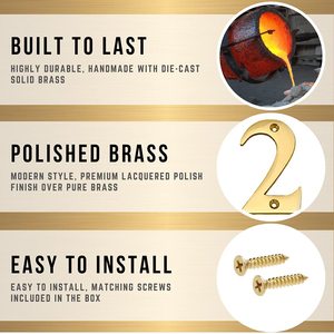 Letras de Latón para Buzón, Letreros de Dirección para Casas, Números de Buzón para Pared Exterior, Dirección de Casa para Puerta Exterior, Letrero de Dirección para el Hogar - Product Image 6