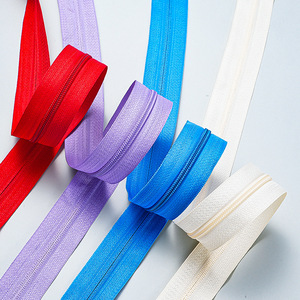 Nylon Zipper Rolls with Cord 4-Line-<b>Zips</b> KG Long Chain Multi-color Optional for Home Textile - Product Image 3