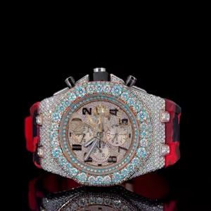 Reloj de diamantes Moissanite con incrustaciones de circonitas, estilo hip hop, de lujo, para hombre, disponible al mejor precio del mercado. - Product Image 1