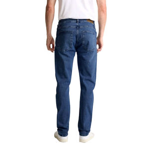 Fabricant ODM, livraison rapide, jeans en coton pour hommes, pantalons décontractés, classiques, cinq poches, coutures renforcées, fermeture éclair - Product Image 2