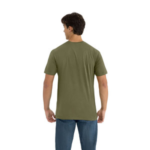 T-shirt vert olive doux en jersey peigné, avec impression personnalisée, tissu pré-rétréci et étiquette détachable - Product Image 2